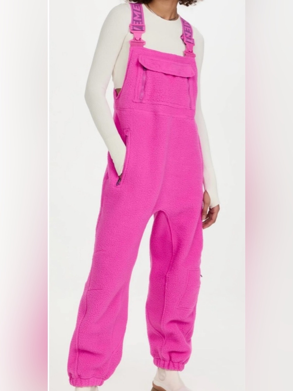 FP Movement by Free People Bright Pink Fleece Overalls for skiing